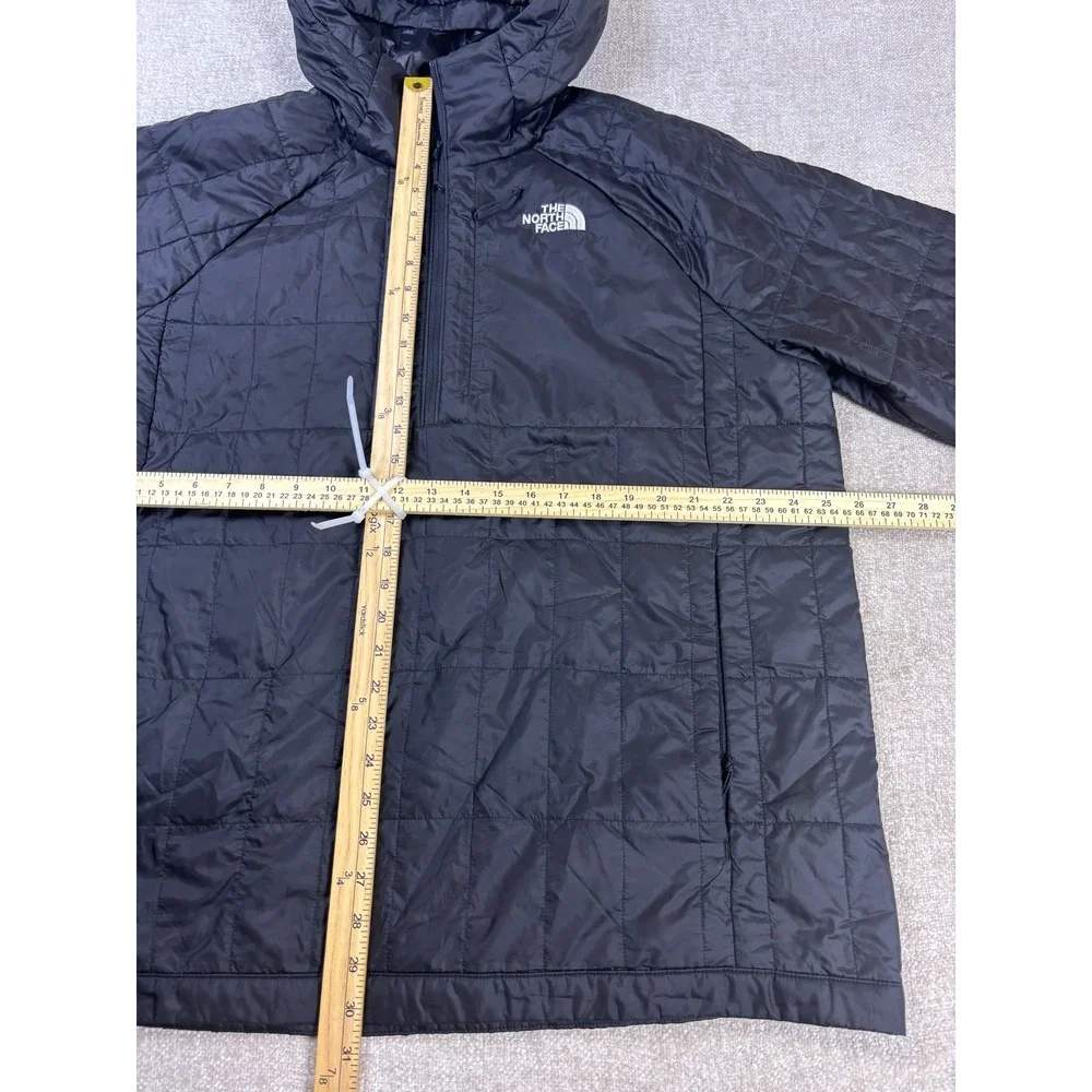 The North Face Mens Black Circular Design Quilted Quarter Zip Hoodie XL